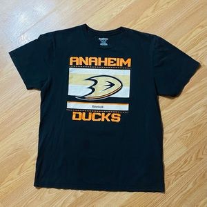 Anaheim Ducks Large T-shirt Black Orange Mens